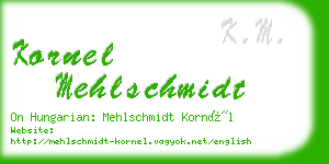 kornel mehlschmidt business card